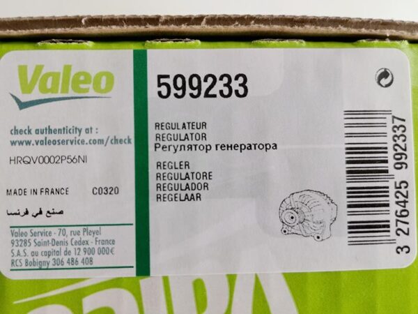 REGLER VALEO 12V VW GOLF VI VII ARTEON AUDI A3 A4 599233 - Image 2