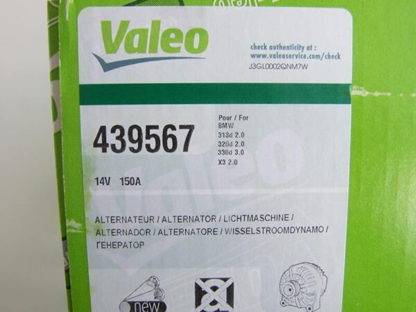 ALTERNATOR VALEO 12V 150ABMW 3 5 X3 X5 / E39 E46 E53 E83 - Image 6