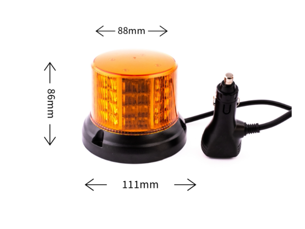 ROTACIONA LAMPA LED ŽUTA 12/24V MAGNET + UTIKAČ ZA UPALJAČ / ROTACIJA - Image 2
