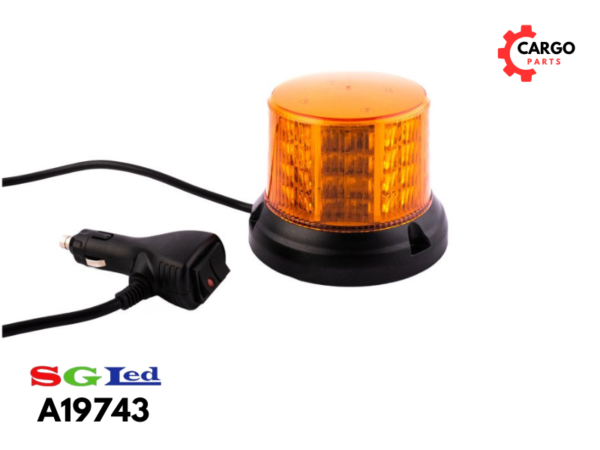ROTACIONA LAMPA LED ŽUTA 12/24V MAGNET + UTIKAČ ZA UPALJAČ / ROTACIJA